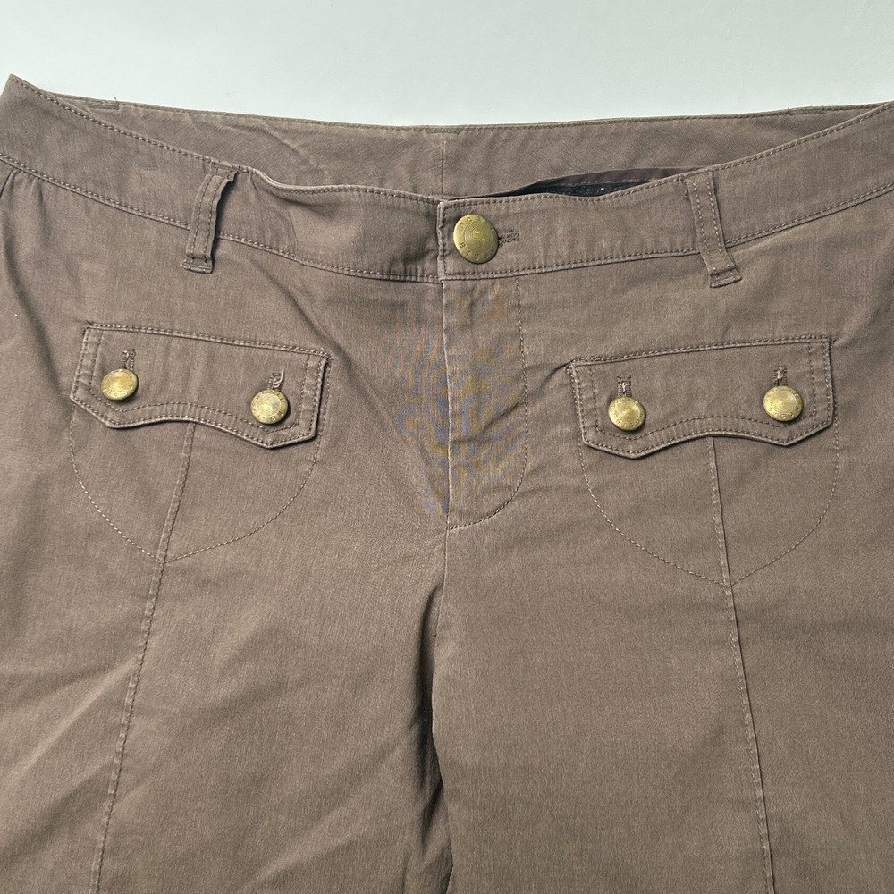 Bisou Bisou Womens Wide Leg Utility Flap Pocket Trousers Size 12 Brown - Picture 4 of 10